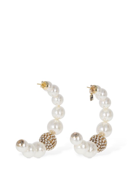 Bucaneve imitation pearl hoop earrings