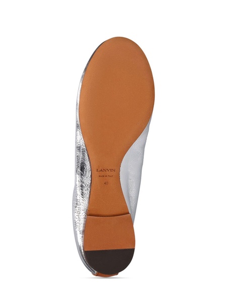 Laminated leather ballerina flats