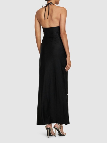 Noche embroidered triangle maxi dress