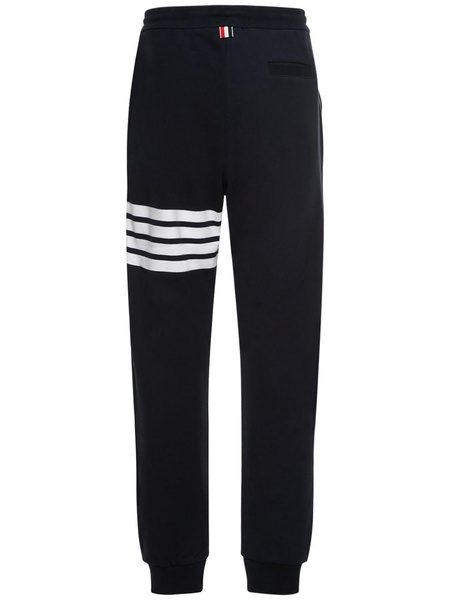 Intarsia stripes cotton sweatpants