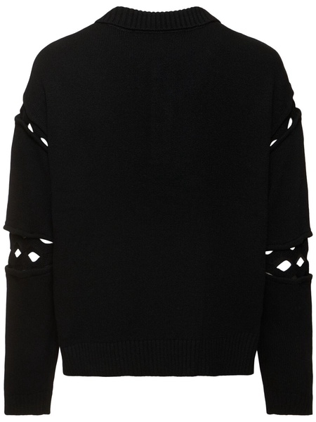 Cutout polo sweater