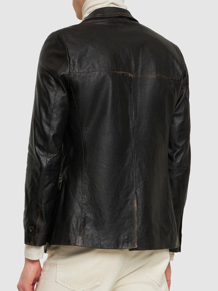 Bleached leather blazer