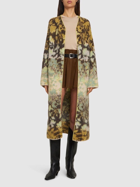 Bloom Mist mohair blend jacquard coat