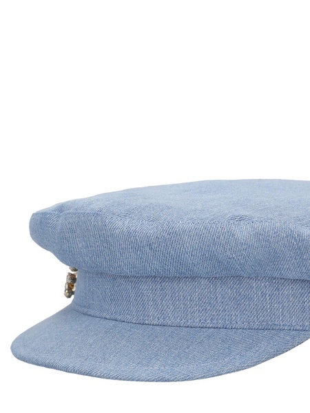 RV crystal broach denim sailor cap