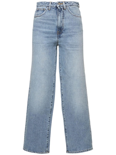 Organic cotton denim flared jeans