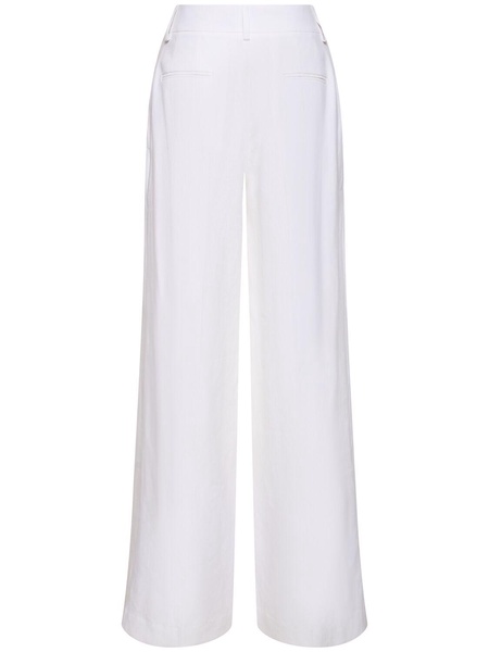 Linen mid rise wide pants