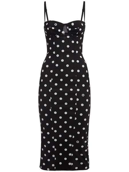 Polka dots printed midi dress