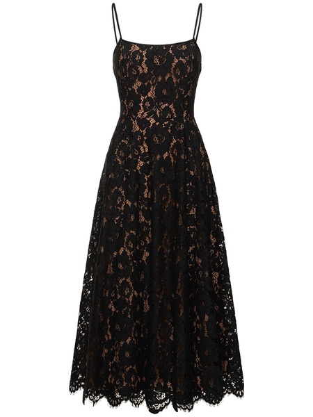 Flared lace midi dress