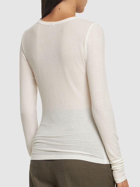 Bella lyocell blend rib knit t-shirt