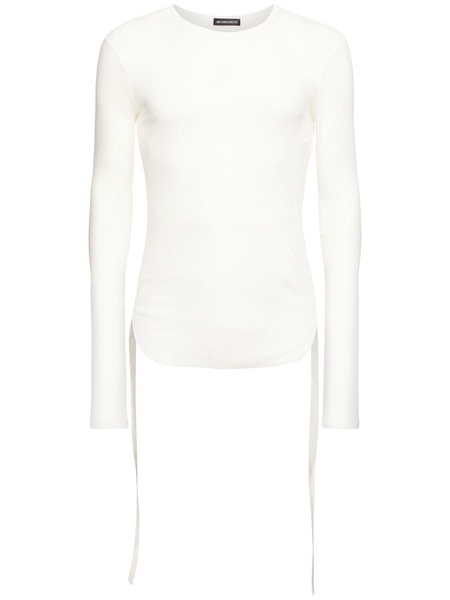 Brando wrinkled cropped long sleeve top