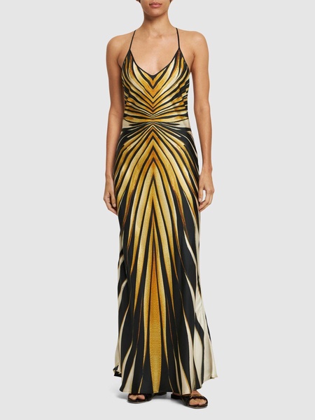 Ray Of Gold printed silk twill dress