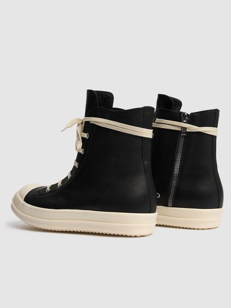 RICK OWENS High-Contrast Leather High-Top Sneakers