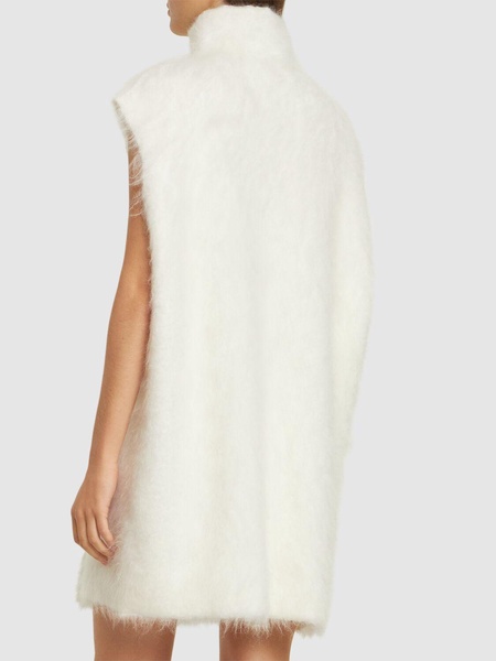 Mohair blend knit turtleneck mini dress