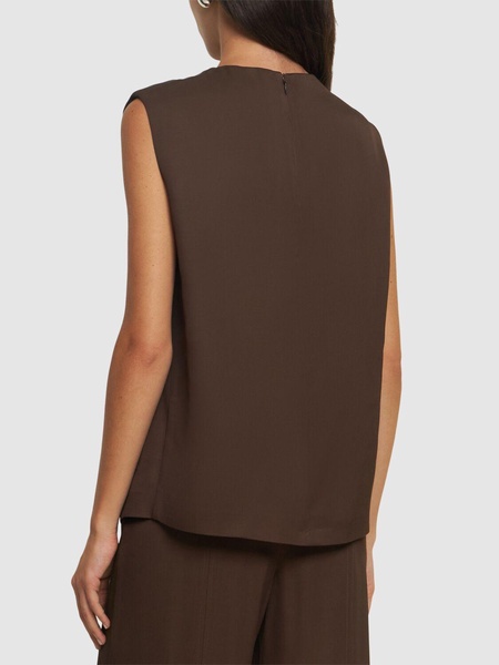 Sambac sleeveless viscose & wool top