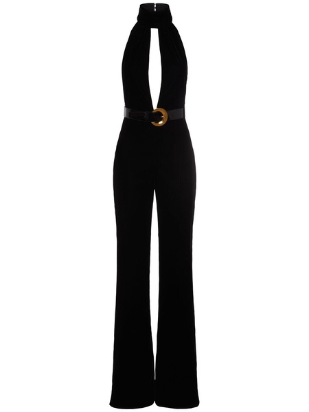 Stretch velvet jumpsuit