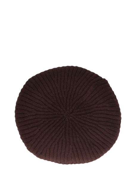 Structured wool blend ribbed beret