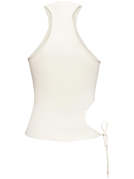 Ribbed jersey cut-out tank top