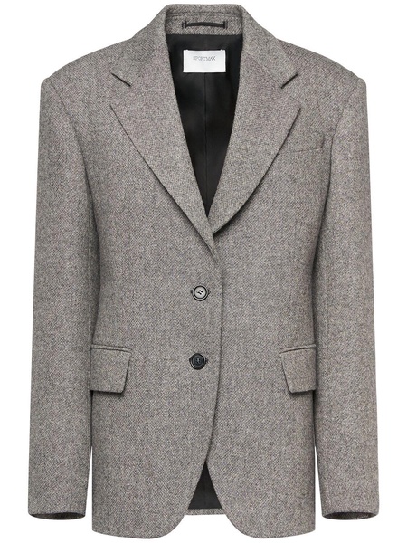 Gel single breast tweed blazer