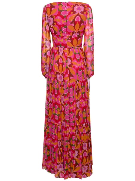 Freya printed chiffon long dress