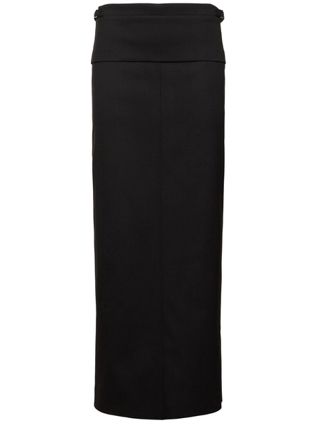 Adriana wool twill suiting long skirt