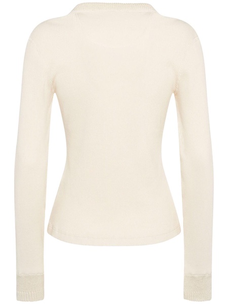 Compact cotton rib jersey top