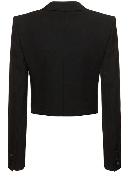 Tailored wool cropped blazer