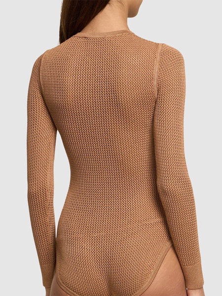 Long sleeve stretch viscose bodysuit