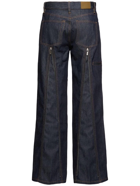 Carpenter back zip flared jeans