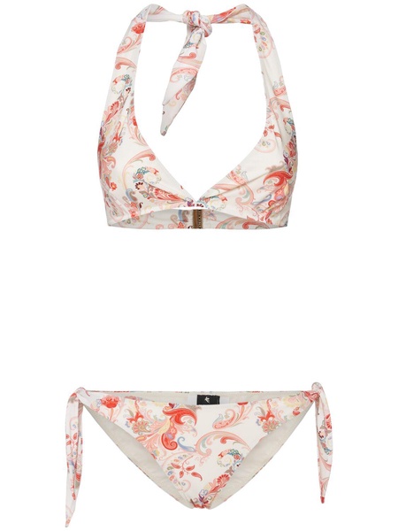 paisley-print halterneck bikini set