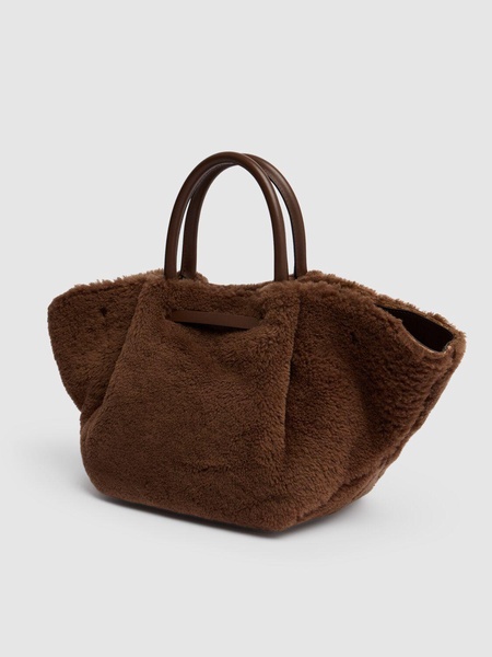 Midi New York shearling tote bag