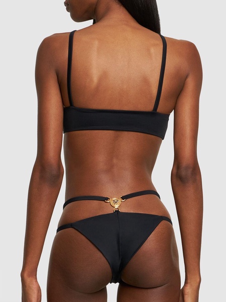 Lycra logo double strap bikini bottom