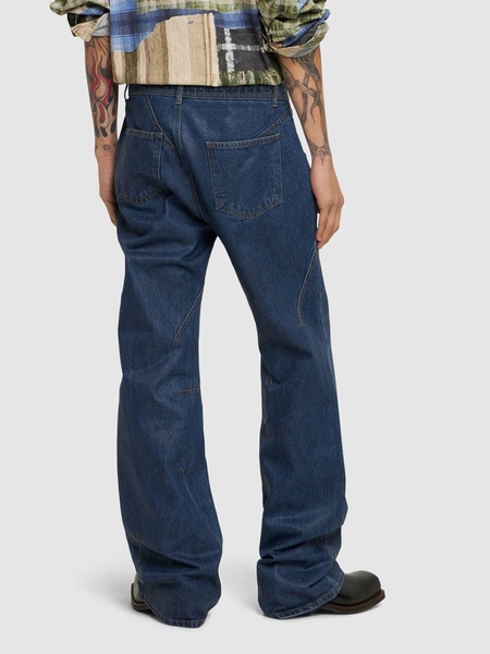 Tripot coated cotton flared jeans