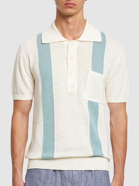 Clemente cotton crochet polo shirt