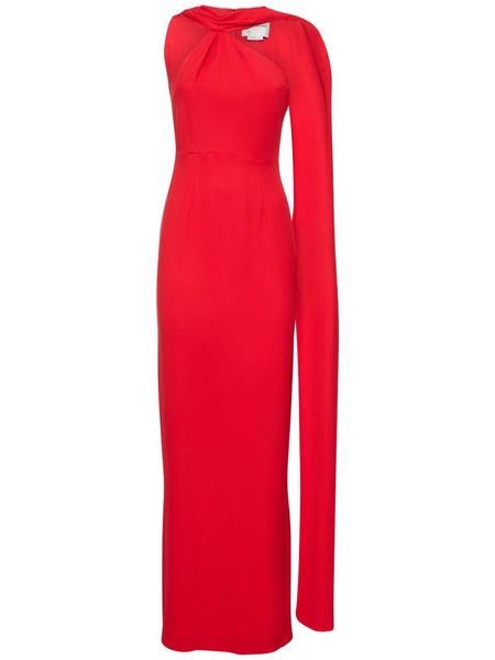 Asymmetric stretch cady maxi dress