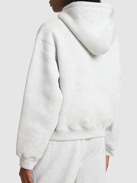 Essential terry cotton hoodie w/ logo