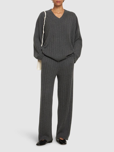 Ribbed cashmere sweatpants