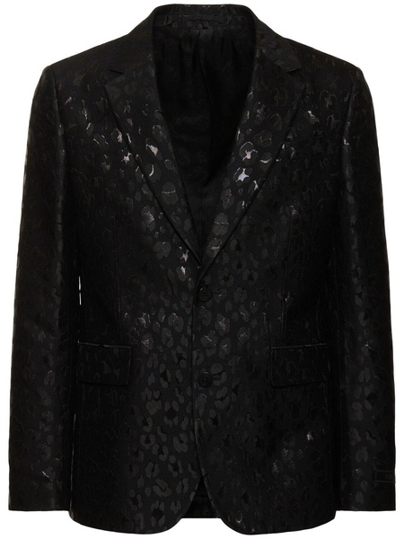 Lurex leopard jacquard blazer