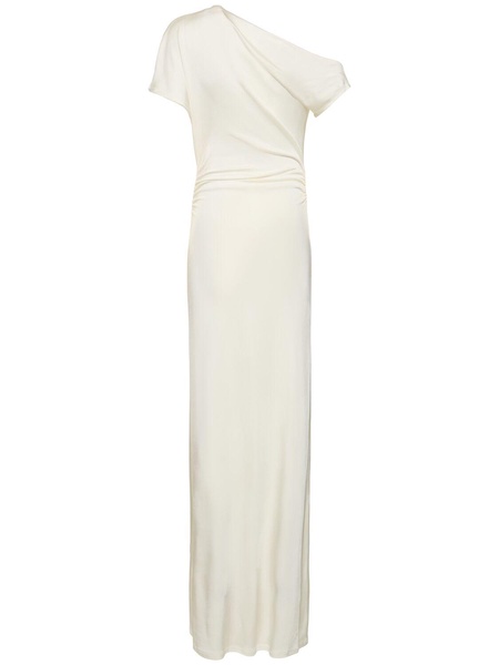 Inez viscose blend jersey long dress