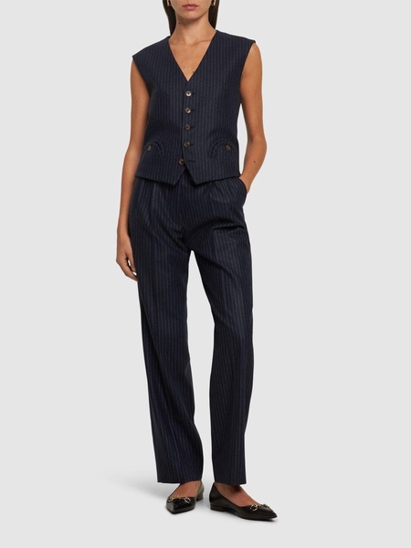 Lady Maud Fox pinstripe straight pants