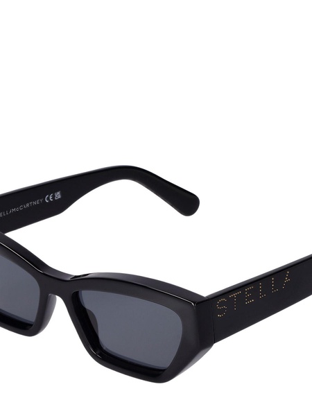 Cat-eye bio-acetate sunglasses w/ chain