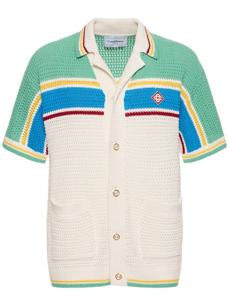 Crocheted cotton tennis shirt