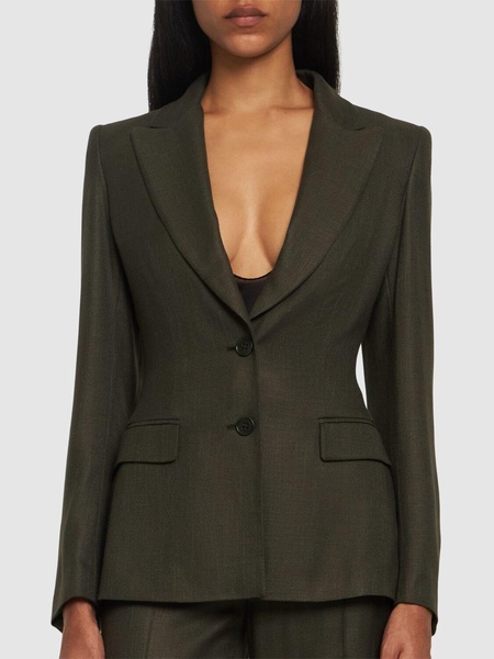 Single breasted viscose twill blazer