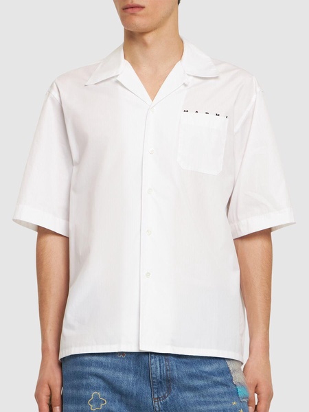 Logo cotton poplin boxy s/s shirt