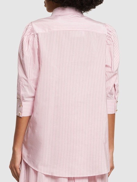 Striped poplin shirt