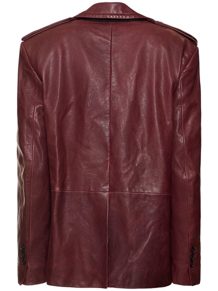 Selma tailored peak lapel leather jacket