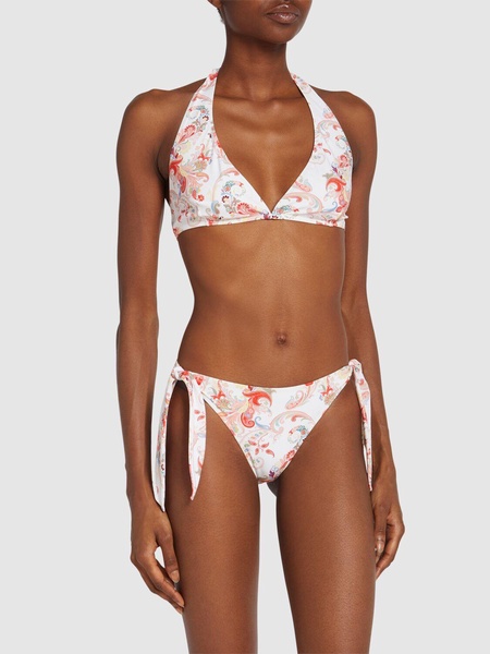 paisley-print halterneck bikini set