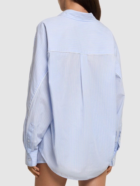 Oversized button cotton poplin shirt