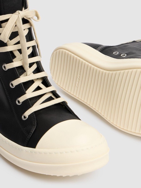 RICK OWENS High-Contrast Leather High-Top Sneakers