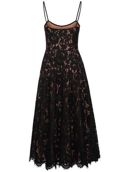 Flared lace midi dress