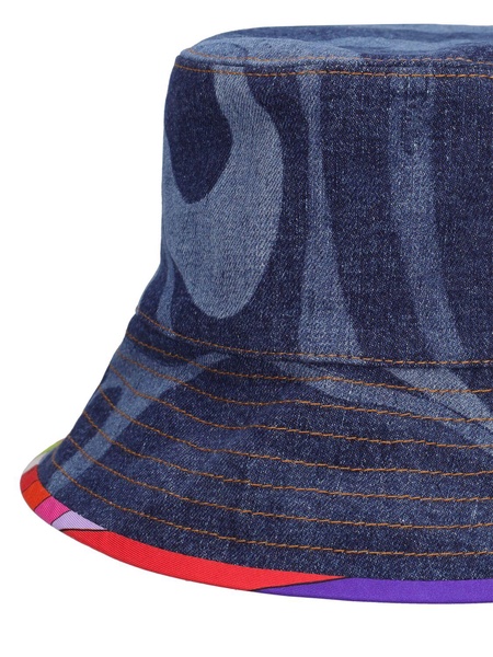 Lasered denim bucket hat